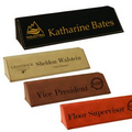 Laserable Leatherette Desk Wedge Name Plate - Screened